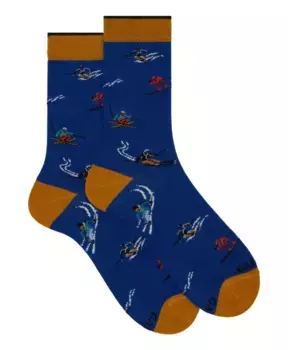 Короткие хлопковые носки с изображением лыжника Gallo, мультиколор