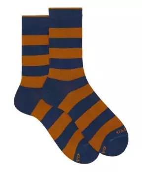 Короткие хлопковые носки в голубую полоску Gallo, мультиколор