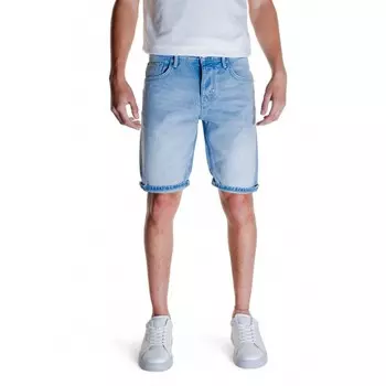 Короткие хлопковые светло-голубые шорты Antony Morato