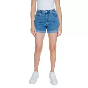 Короткие хлопковые светло-голубые шорты Vero Moda