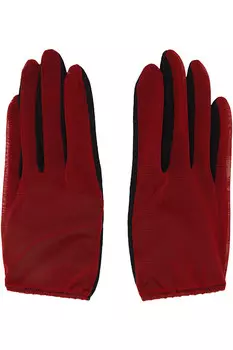 Короткие комбинированные перчатки Yohji Yamamoto, красный