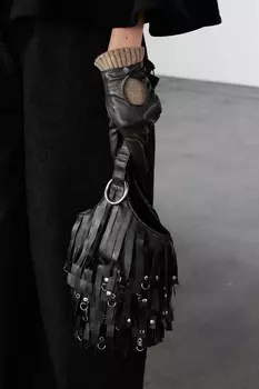 Короткие комбинированные перчатки ZARA, коричневый