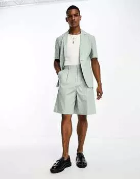 Короткие льняные шорты-бермуды ASOS