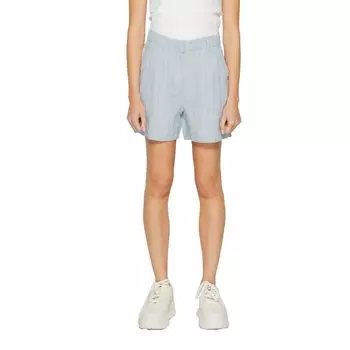 Короткие льняные шорты светло-синего цвета Vero Moda