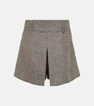 Короткие льняные шорты в клетку BRUNELLO CUCINELLI, разноцветный