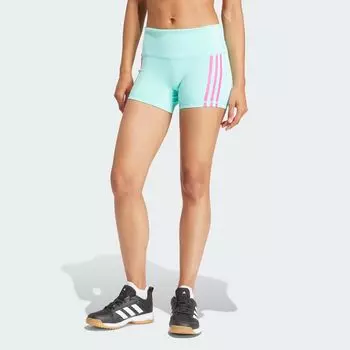 Короткие леггинсы с 3 полосками Adidas, цвет Flash Aqua/Team Shock Pink 2
