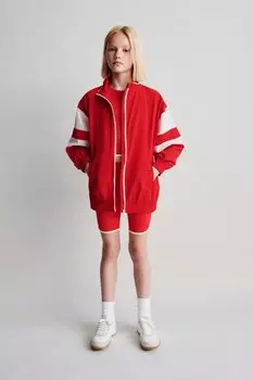 Короткие леггинсы с отделкой ZARA, красный