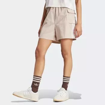 Короткие летние светящиеся брюки-карго с 3 полосками adidas Originals, цвет wonder taupe