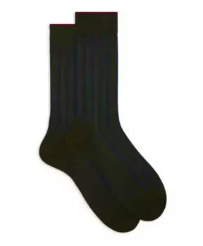 Короткие мужские носки из хлопка в рубчик с пробелом. Gallo, мультиколор