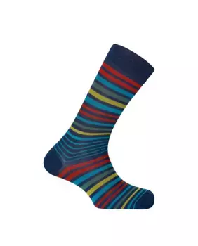 Короткие мужские носки из полосатого мерсеризованного хлопка Сделано в Испании Punto Blanco, синий