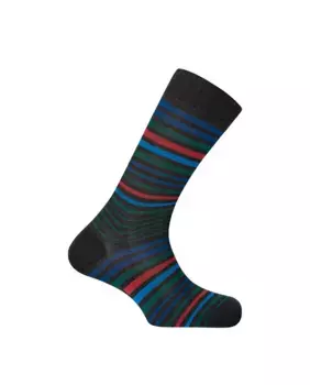 Короткие мужские носки из полосатого мерсеризованного хлопка Сделано в Испании Punto Blanco, серый