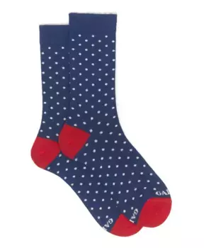 Короткие мужские носки королевского из легкого хлопка в горошек. Gallo, мультиколор