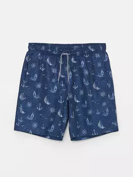 Короткие мужские шорты для плавания с рисунком LCW SWIMWEAR, темно-синий с принтом