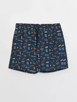 Короткие мужские шорты для плавания с рисунком LCW ECO, темно-синий с принтом