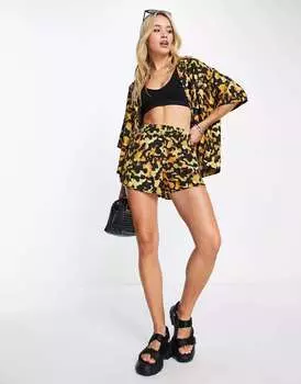 Короткие нейлоновые шорты для бега Topshop с черепаховым принтом