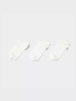 Короткие носки 3 пары Uniqlo, цвет 00 белый