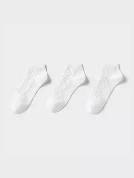 Короткие носки 3 пары Uniqlo, цвет 00 белый