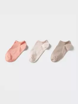 Короткие носки 3 пары Uniqlo, цвет 21 оранжевый