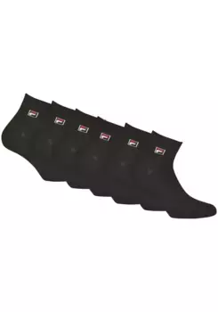 Короткие носки Fila (упаковка, 6 пар), носки-кеды с вышивкой логотипа, черный