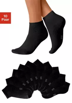 Короткие носки H.I.S (в упаковке 10 пар), с усиленной пяткой и носком, черный