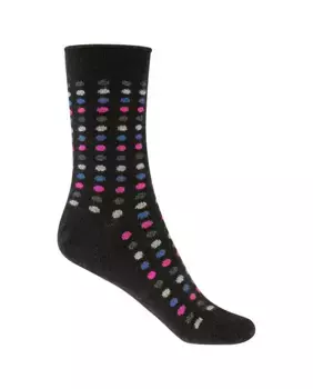 Короткие носки из кашемира/шерсти – горошек – манжеты-руле Сделано в Испании Punto Blanco, черный