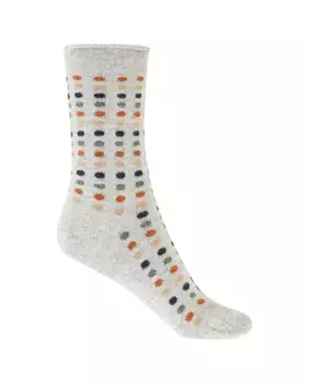 Короткие носки из кашемира/шерсти – горошек – манжеты-руле Сделано в Испании Punto Blanco, серый