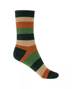 Короткие носки из кашемира/шерсти – полоски – манжеты-руле Сделано в Испании Punto Blanco, зеленый