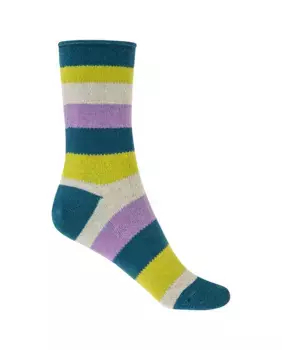 Короткие носки из кашемира/шерсти – полоски – манжеты-руле Сделано в Испании Punto Blanco, синий