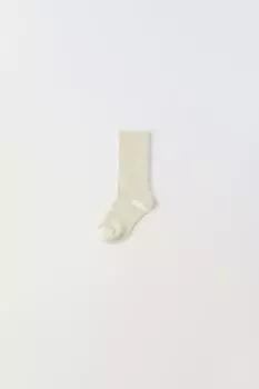 Короткие носки из полушерсти ZARA, экрю