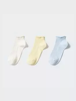 Короткие носки mellow stitch, 3 пары Uniqlo, цвет 61 синий