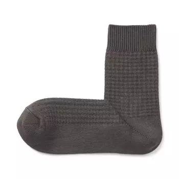 Короткие носки прямоугольной вязки вафельной вязки (мужские) MUJI, темно-коричневый мокко