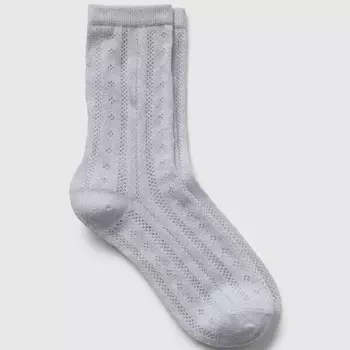 Короткие носки с ажурным узором Gap, серый