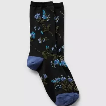 Короткие носки с цветочной вышивкой Gap, черный