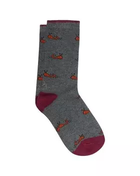 Короткие носки с китовым принтом, простой пяткой и носком Kiff-Kiff, серый