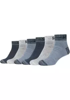 Короткие носки Skechers (6 шт.) с поддержкой плюсневых костей, цвет Blau-Grau Melange