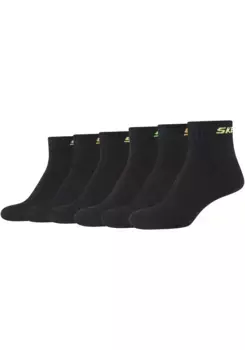 Короткие носки Skechers (6 шт.) с поддержкой плюсневых костей, черный
