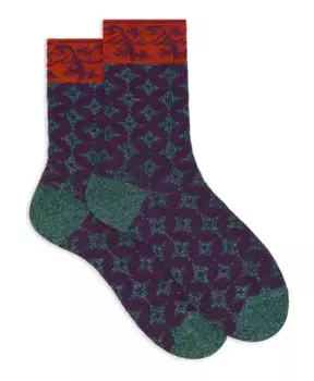 Короткие носки в клетку тартан с узором в виде круга Gallo, мультиколор