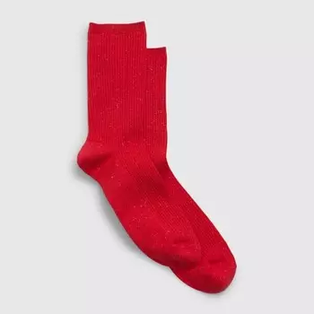 Короткие носки в рубчик с люрексом Gap, красный