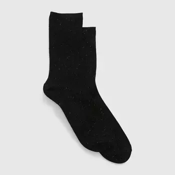 Короткие носки в рубчик с люрексом Gap, черный