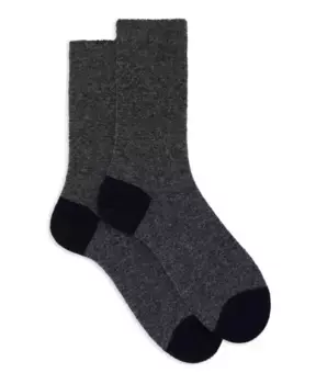 Короткие однотонные мужские носки в форме букле с контрастными деталями Gallo, серый