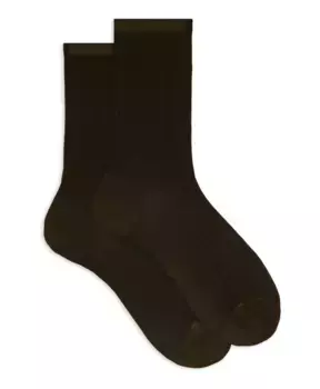 Короткие однотонные носки в рубчик Gallo, зеленый