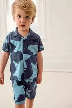 Короткие пижамы на пуговицах (от 9 месяцев до 12 лет) Next, синий