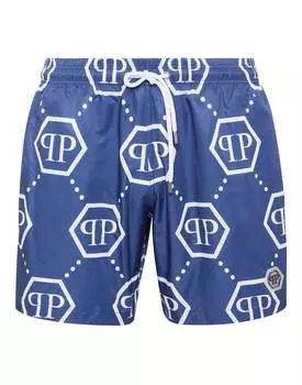 Короткие плавки-боксеры с монограммой PHILIPP PLEIN, темно-синий