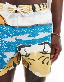 Короткие плавки с принтом ASOS DESIGN