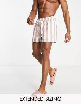 Короткие плавки в розовую полоску ASOS DESIGN