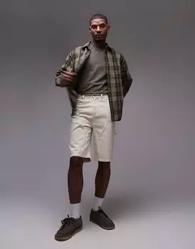 Короткие плотницкие шорты цвета экрю