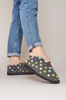 Короткие пятнистые тапочки 'Bo' Moshulu, серый