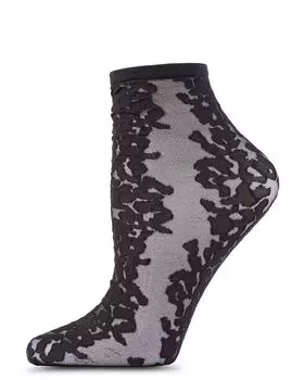 Короткие прозрачные носки с изображением животных Natori, черный