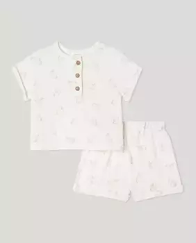 Короткие шифоновые пижамы с принтом для мальчиков Cotton Juice, белый