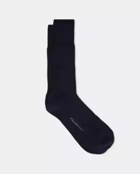 Короткие широкие носки в рубчик Emidio Tucci, темно-синий